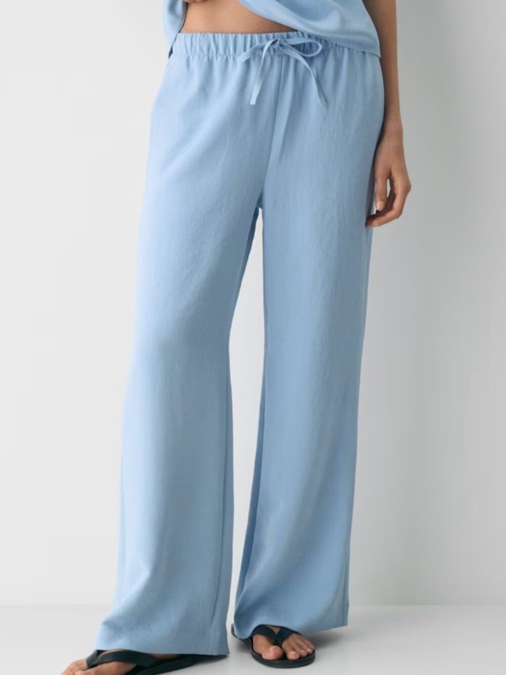NWT Aritzia WILFRED The Lodge Pant - Crepette Ripple Blue XL
